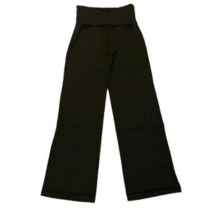 FOREVER 21 Vintage Black Fold Over Wide Leg Linen Pants, size S